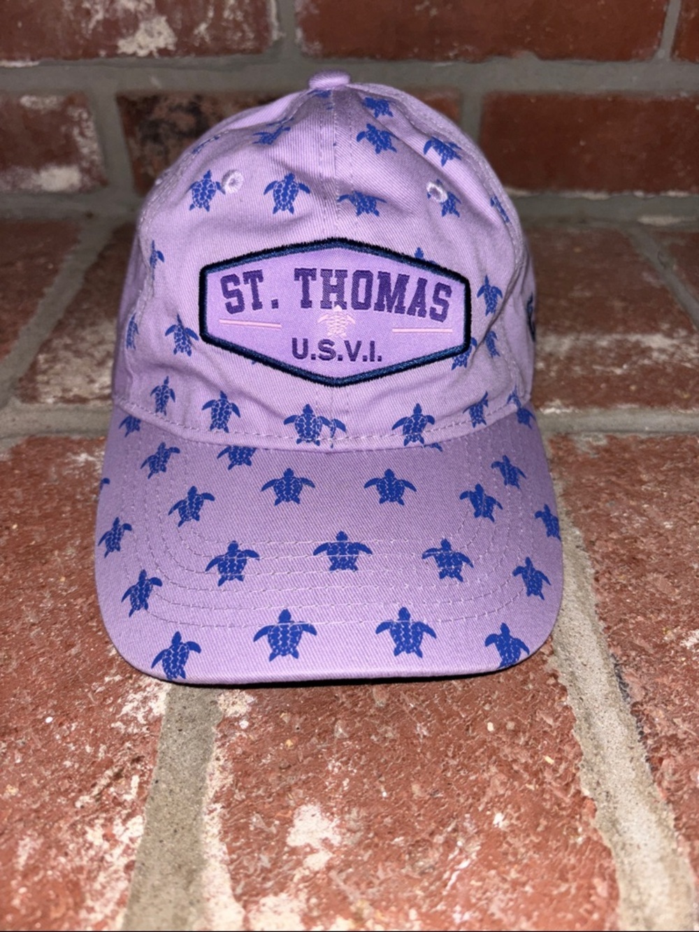 St. Thomas U.S.V.I. > Lavender Turtle Print Baseball Cap